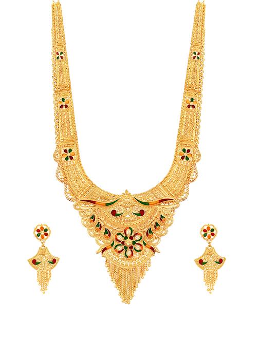 gold metal necklaces and earring - 17335378 - Very Small Image - 1