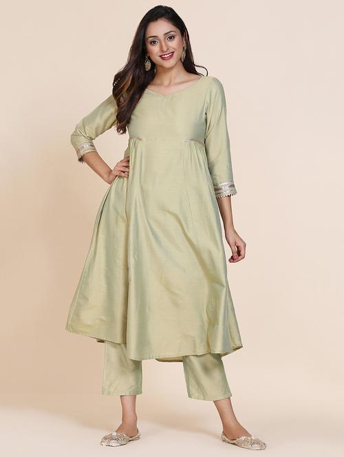 solid a-line kurta - 17335832 - Very Small Image - 1