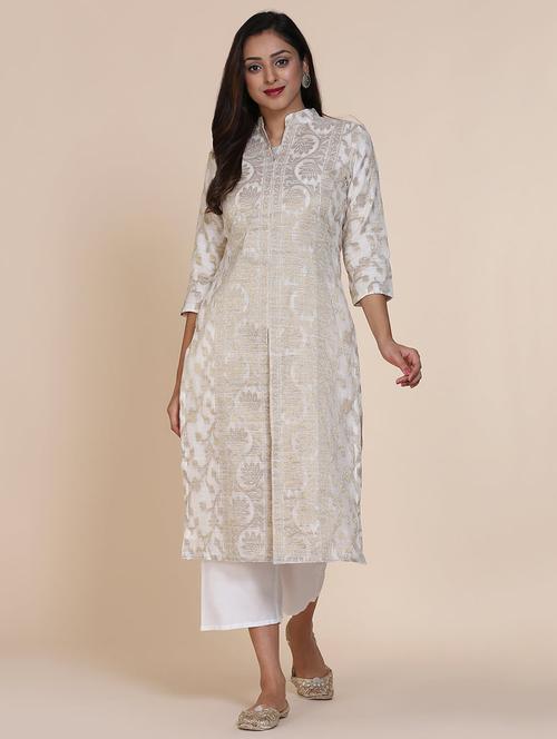 zari work straight kurta - 17335918 - Very Small Image - 1