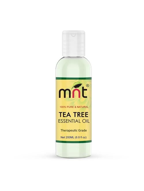 mnt tea tree essential oil pure, natural oil for acne, scars, skin, face care & hair dandruff (200ml) - 17335929 - Very Small Image - 1
