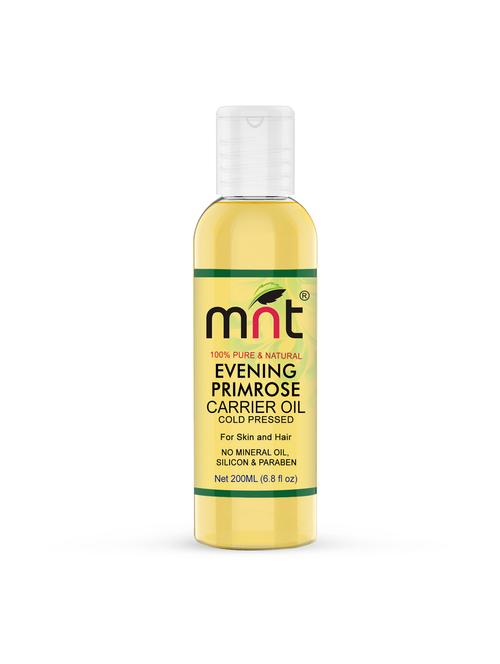 mnt evening primrose cold pressed carrier oil (200ml) pure natural for, massage, hair cair & skin care - 17335967 - Very Small Image - 1