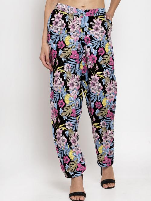 high rise floral trouser - 17336032 - Very Small Image - 1