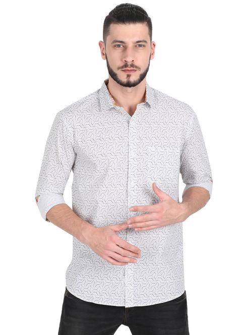 white printed casual shirt - 17336359 - Very Small Image - 1