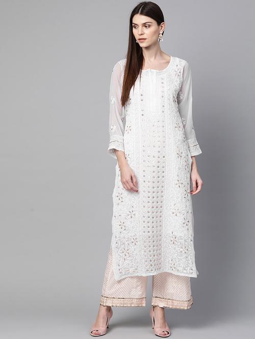 chikankari straight kurta - 17336756 - Very Small Image - 1