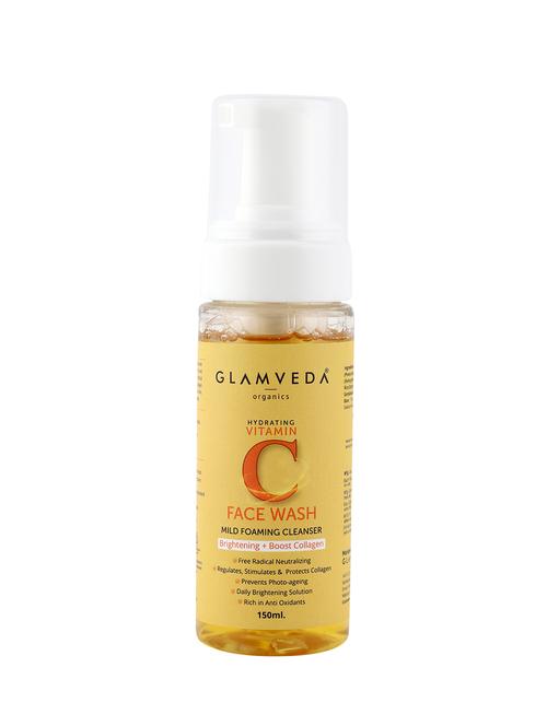 glamveda vitamin c brightening foaming face wash |150 ml | paraben free - 17337646 - Very Small Image - 1