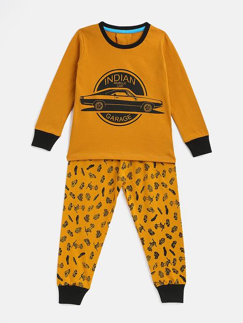 yellow cotton pyjama set nightwear - 17338023 - Very Small Image - 1