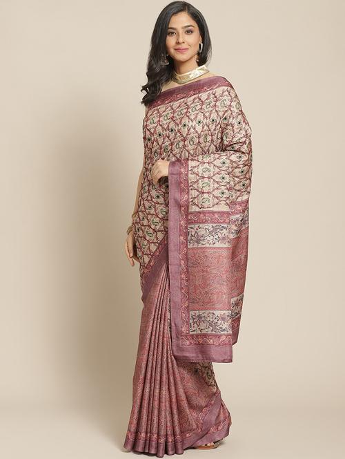 paisley embroidered saree with blouse - 17338906 - Very Small Image - 1