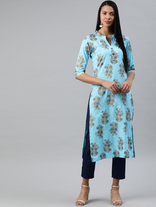 floral straight kurta - 17338916 - Very Small Image - 1