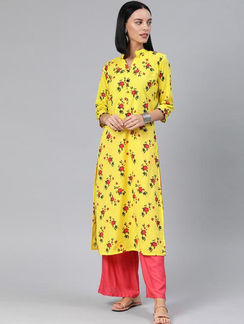 printed straight kurta - 17338920 - Very Small Image - 1