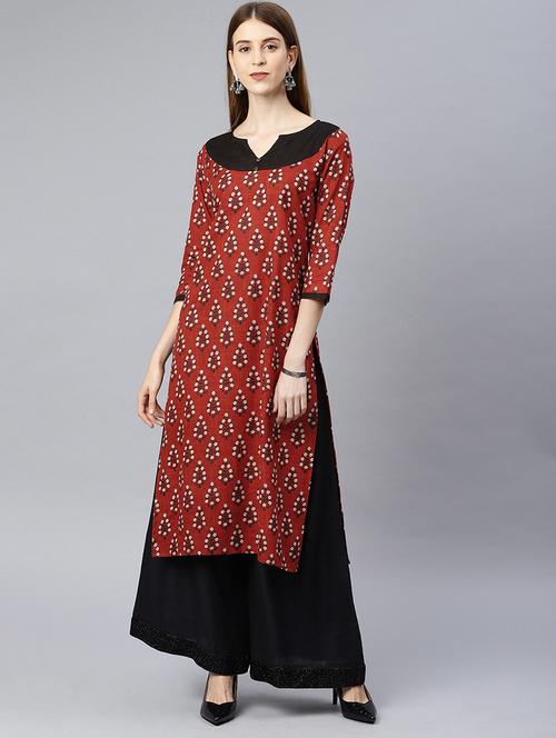 floral straight kurta - 17338935 - Very Small Image - 1