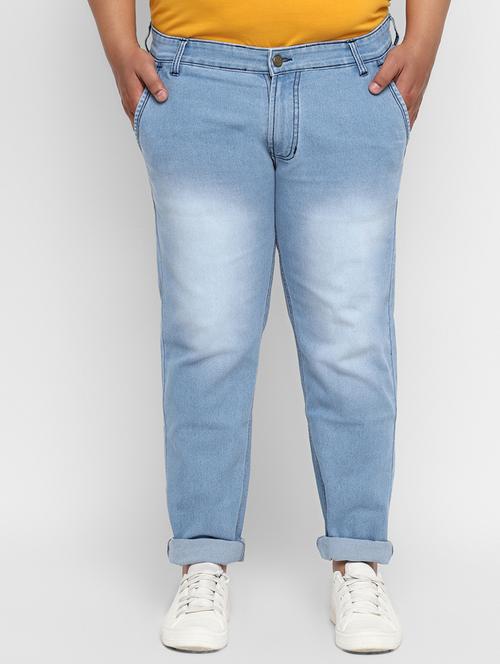 plus size blue light washed denim jeans - 17338944 - Very Small Image - 1