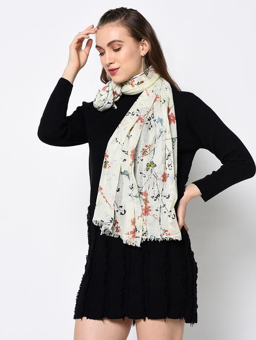 white cotton stole - 17339707 - Very Small Image - 1