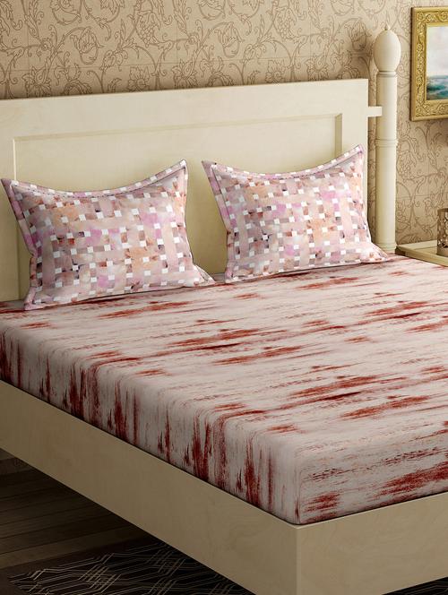 cotton 1 diwan bedsheet with 2 pillow cover - 17340223 - Very Small Image - 1