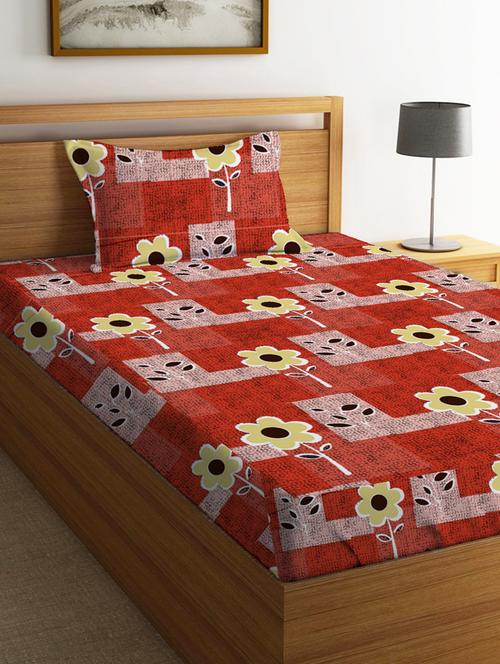 cotton two single bedsheet with 2 pillow cover - 17340306 - Very Small Image - 1
