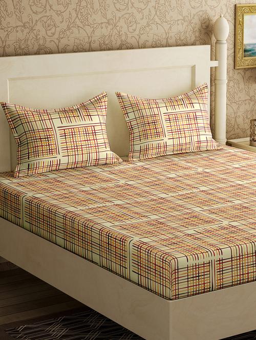 cotton double bedsheet with 2 pillow covers - 17340447 - Very Small Image - 1