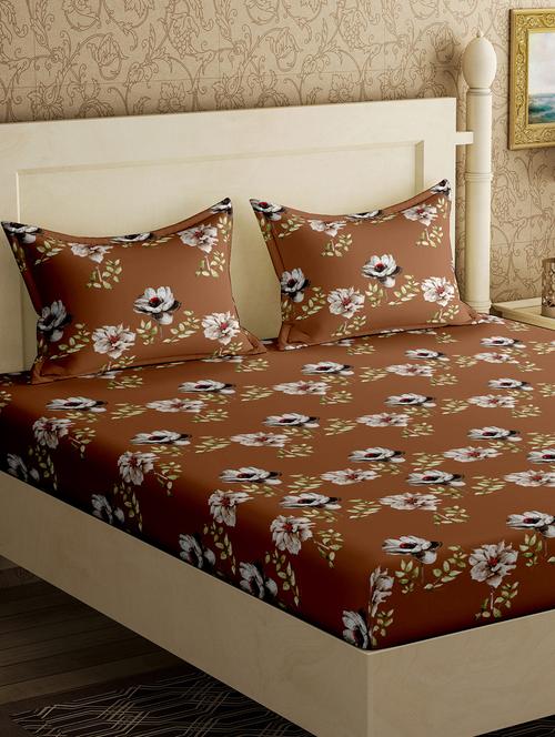 cotton double bedsheet with 2 pillow covers - 17340456 - Very Small Image - 1