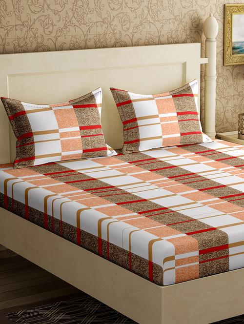 cotton double bedsheet with 2 pillow covers - 17340464 - Very Small Image - 1