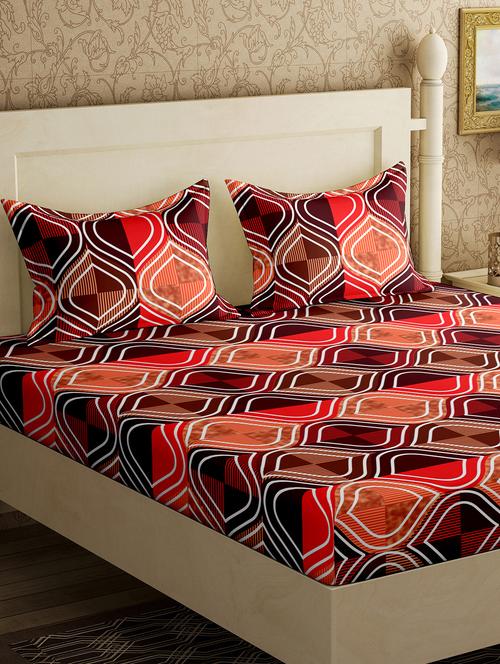 cotton double bedsheet with 2 pillow covers - 17340482 - Very Small Image - 1