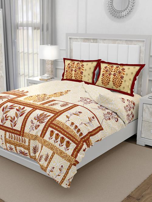 cotton double bedsheet super king size with 2 pillow covers - 17340521 - Very Small Image - 1