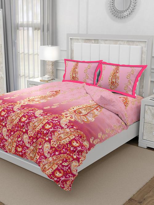 cotton double bedsheet super king size with 2 pillow covers - 17340531 - Very Small Image - 1