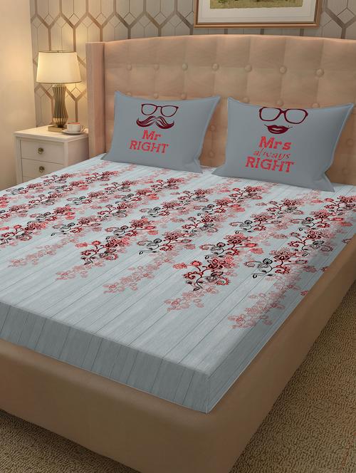 cotton double bedsheet super king size with 2 pillow covers - 17340564 - Very Small Image - 1