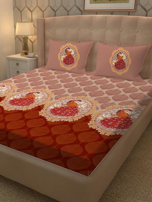 cotton double bedsheet super king size with 2 pillow covers - 17340579 - Very Small Image - 1
