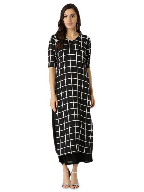 checkered straight kurta - 17340766 - Very Small Image - 1