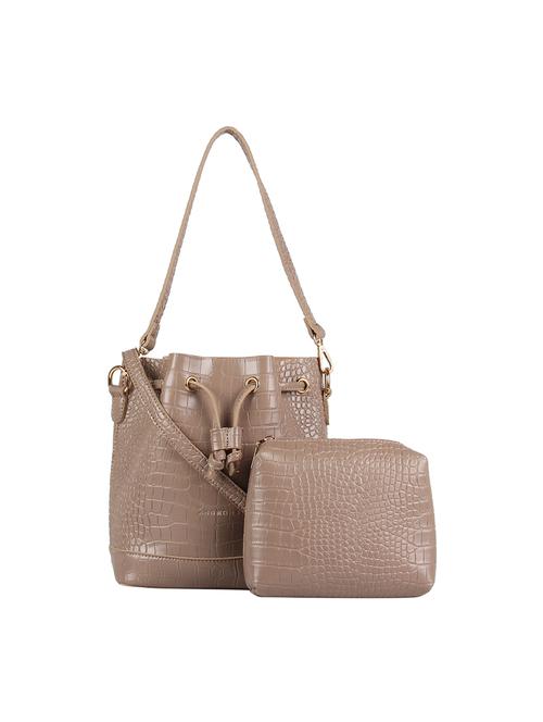 khaki leatherette (pu) sling bag - 17341167 - Very Small Image - 1