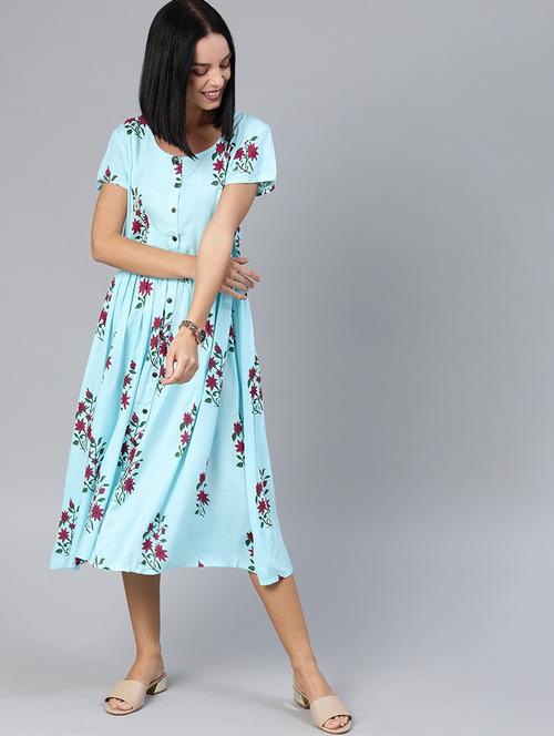 floral a-line dress - 17341241 - Very Small Image - 1