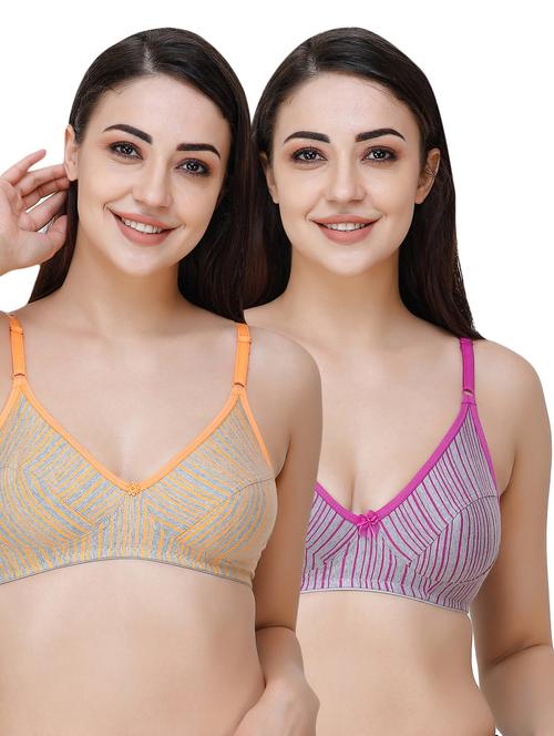 set of 2 bow patch bra - 17341399 - Very Small Image - 1