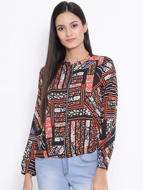 zip up printed jacket - 17341435 - Very Small Image - 1