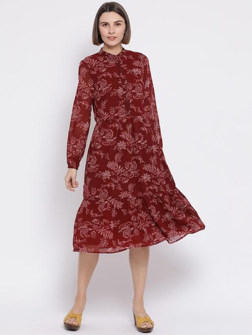 mandarin neck floral dress - 17341461 - Very Small Image - 1