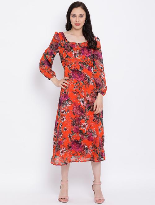 floral a-line dress - 17341469 - Very Small Image - 1