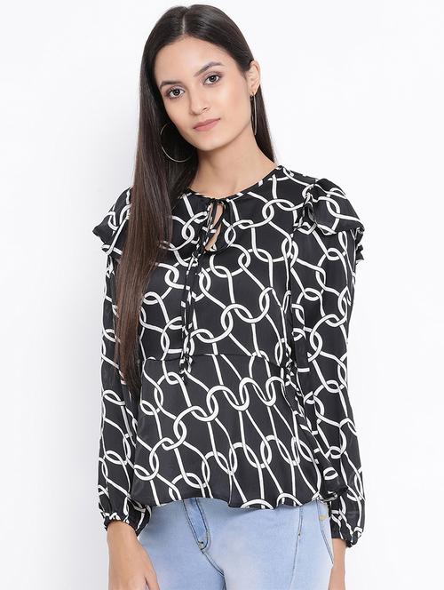 tie front printed top - 17341756 - Very Small Image - 1