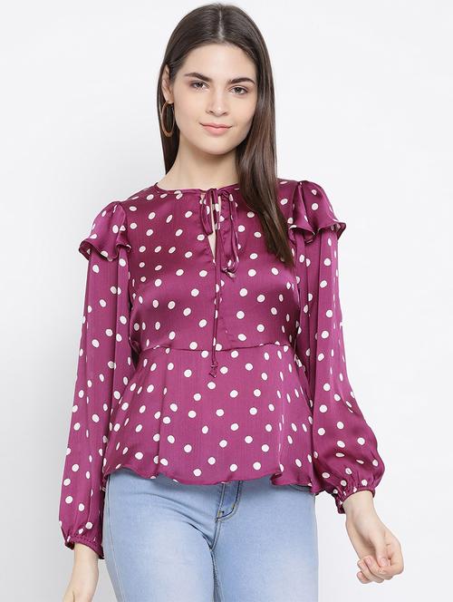polka dot peplum top - 17341757 - Very Small Image - 1