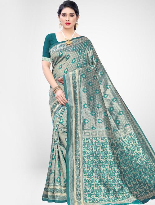floral banarasi saree with blouse - 17342277 - Very Small Image - 1