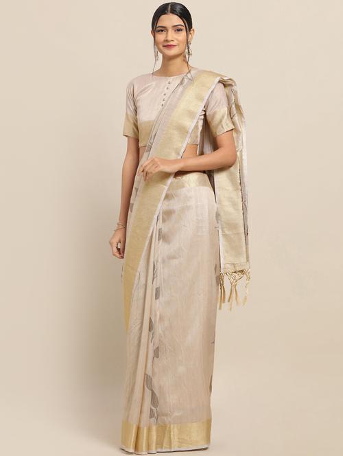 floral printed saree with blouse - 17342292 - Very Small Image - 1