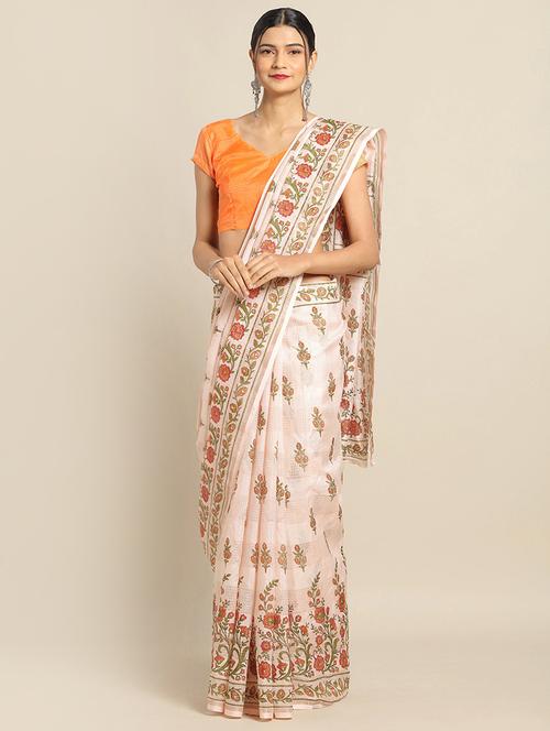 floral printed saree with blouse - 17342311 - Very Small Image - 1