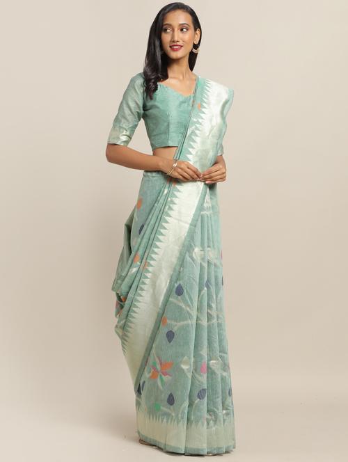 floral banarasi saree - 17342351 - Very Small Image - 1