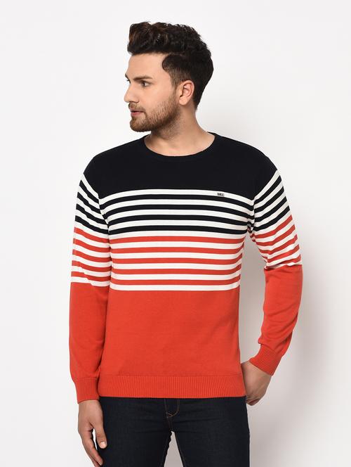 orange striped pullover - 17342947 - Very Small Image - 1