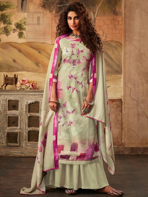 digital print unstitched suit - 17343131 - Very Small Image - 1