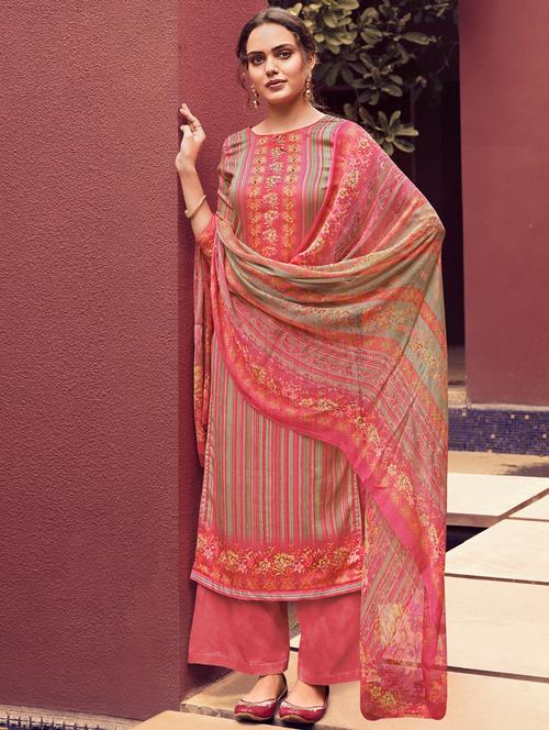 digital print unstitched suit - 17343145 - Very Small Image - 1