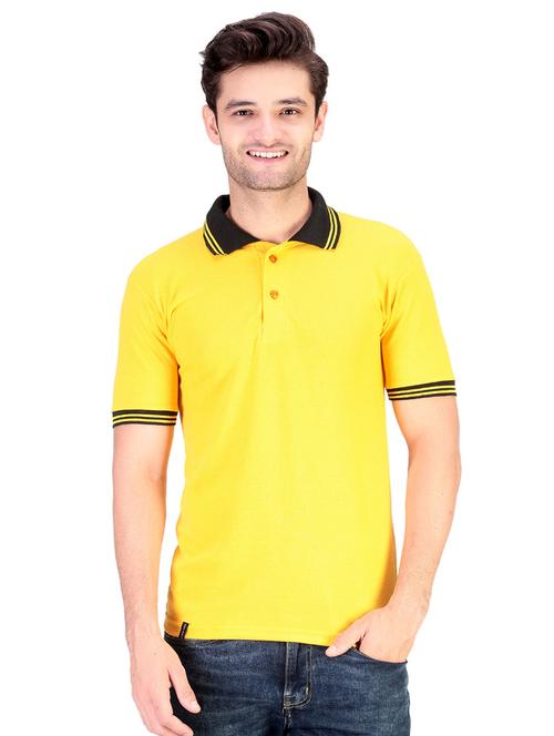 yellow solid polo t-shirt - 17344557 - Very Small Image - 1
