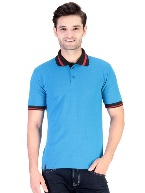 turquoise solid polo t-shirt - 17344558 - Very Small Image - 1