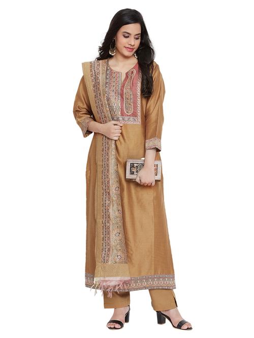 printed unstitched palazzo suit - 17344822 - Very Small Image - 1