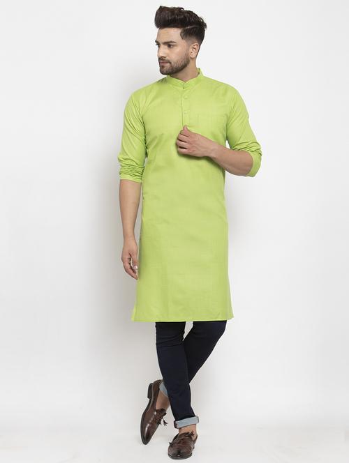 green solid long kurta - 17344887 - Very Small Image - 1