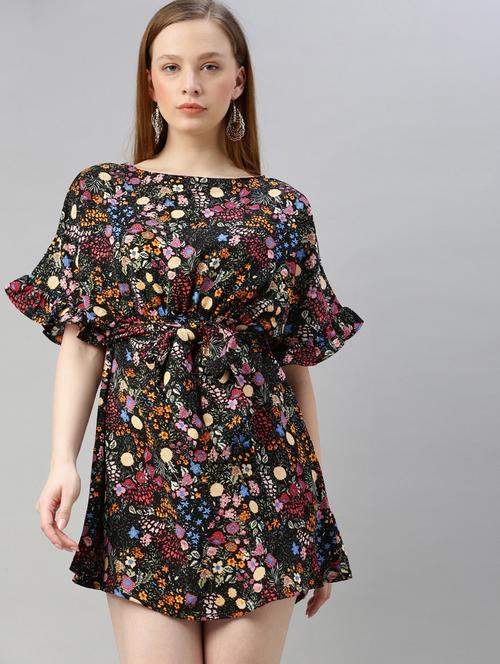 low cut back floral dress - 17345598 - Very Small Image - 1