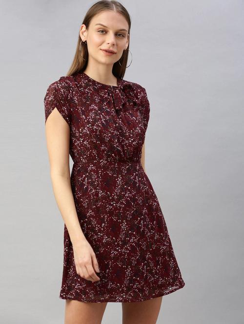 tie up neck floral dress - 17345600 - Very Small Image - 1