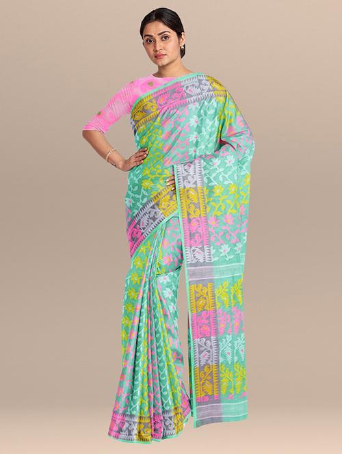 women's self design green colored saree - 17346857 - Very Small Image - 1