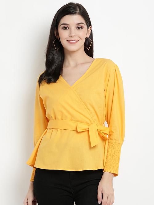 tie front peplum top - 17347147 - Very Small Image - 1